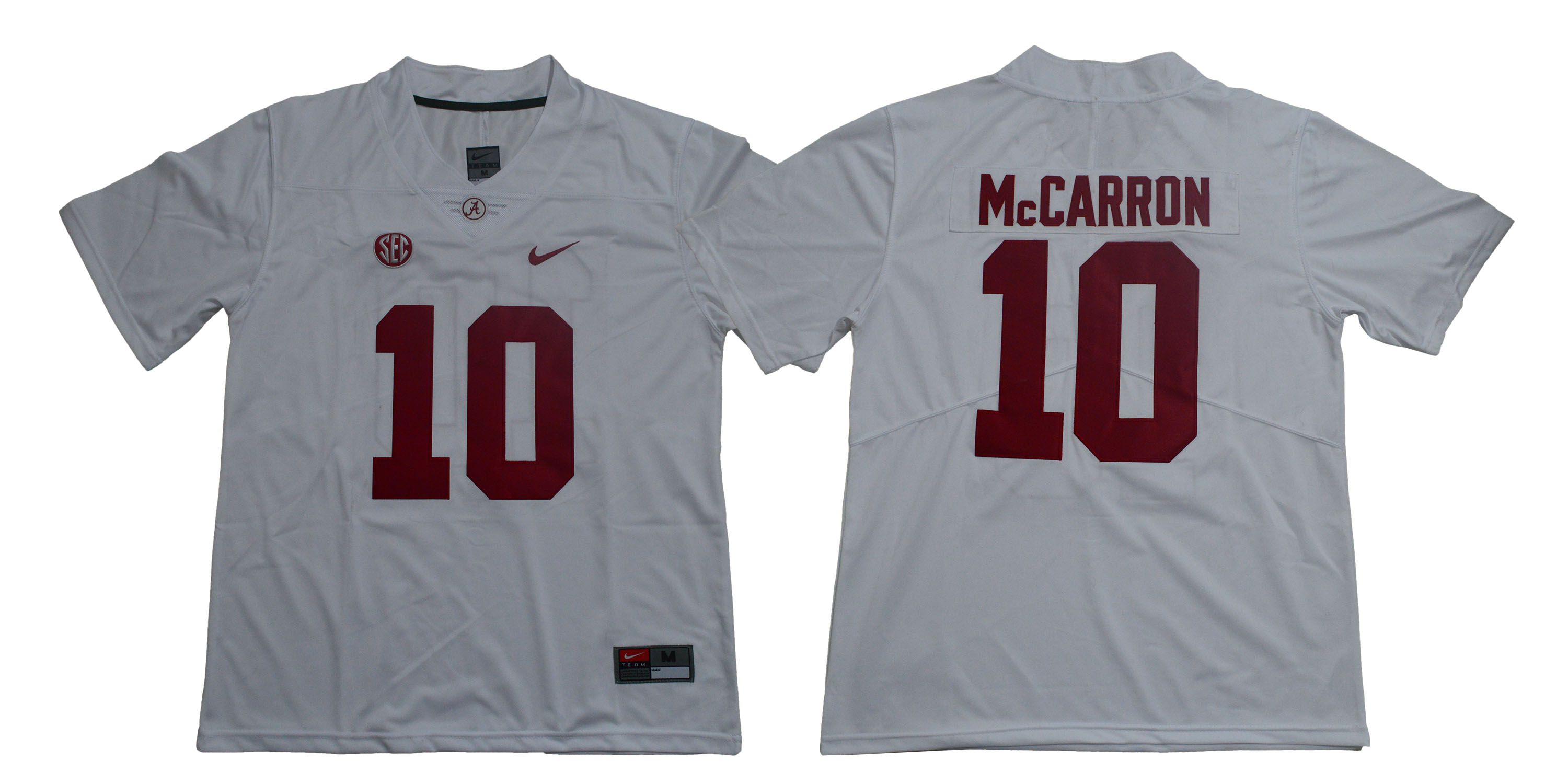 Men Alabama Crimson Tide 10 Mccarron White Legendary Edition NCAA Jerseys